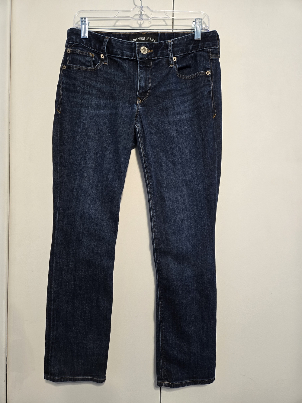 Express Stella Low Rise Skinny Jeans 8S Short Dark Wash Stretch Y2K Denim